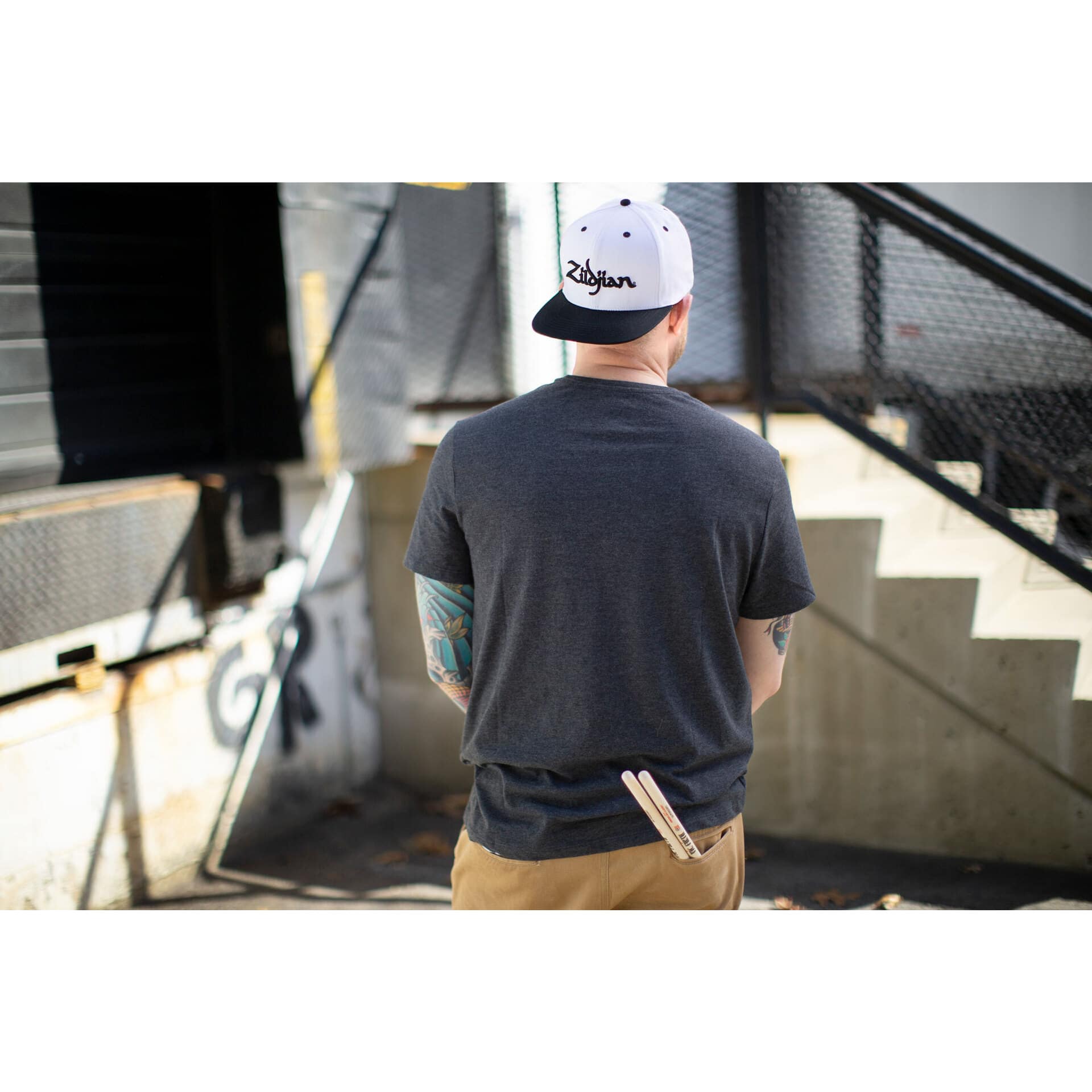 Zildjian ZAHC0022 Grey Baseball Cap Black Logo 6