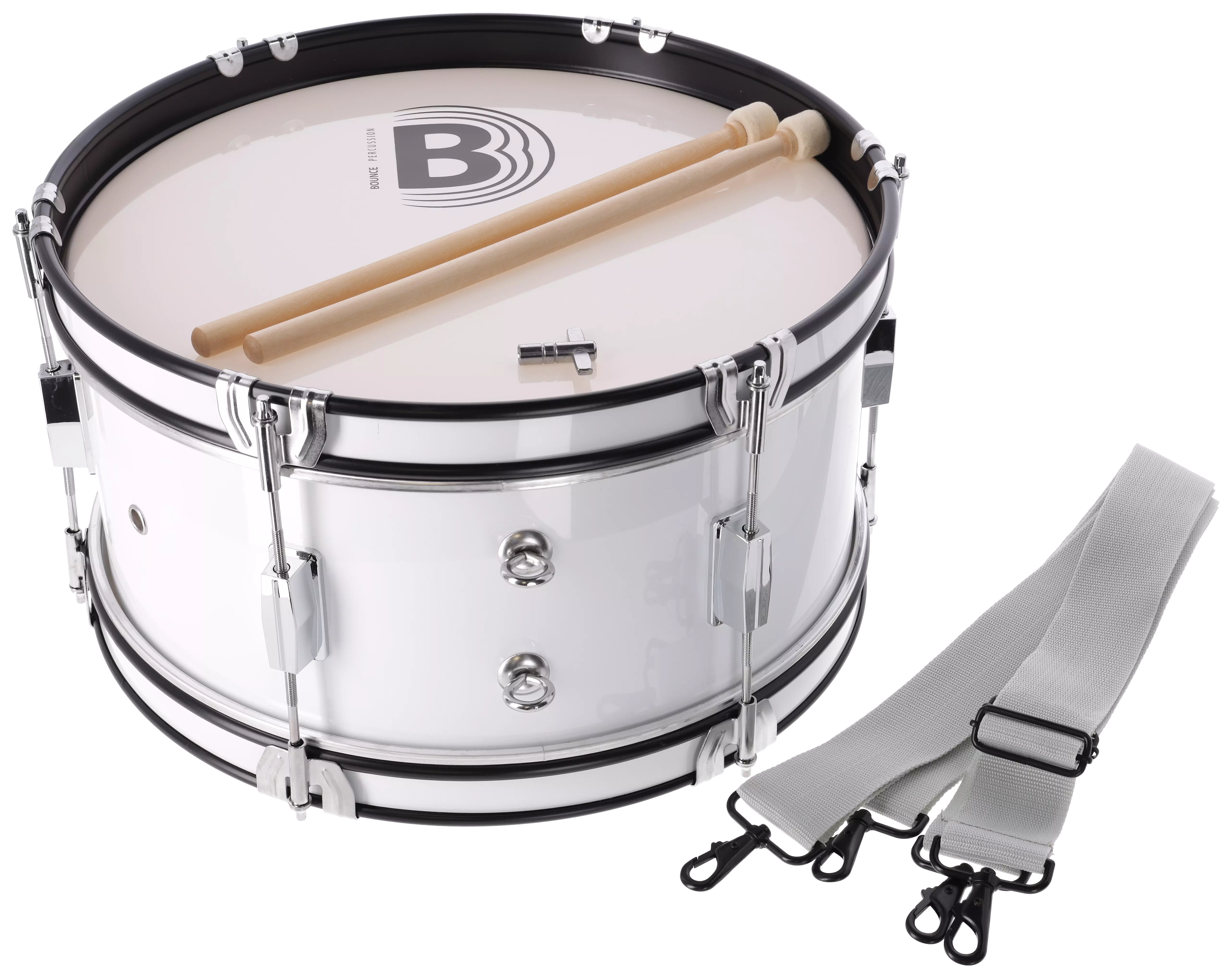 Bounce JMB-1 - Junior Marching Bassdrum 16"x7" white 5