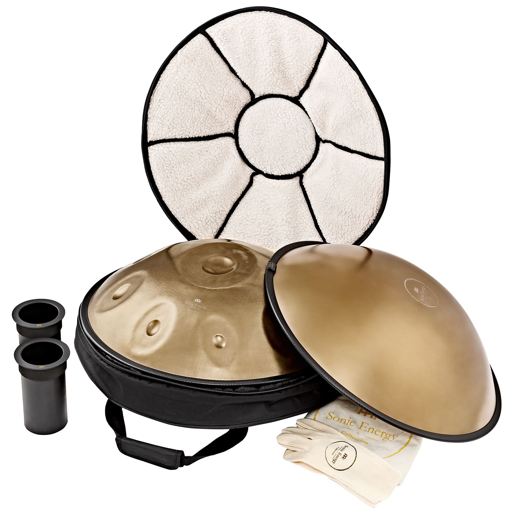 Meinl Sonic Energy HPSTL92 - Sensory Handpan, Edelstahl, C# Moll, 9 Töne 432 Hz, Vintage Gold 1