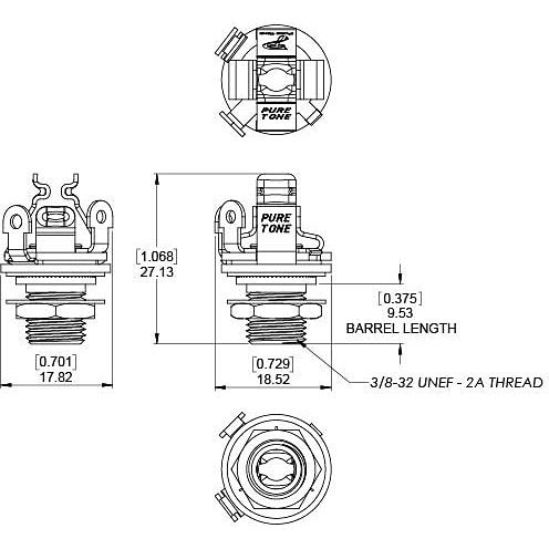  Multi Contact Output Jack Gold Mono 3