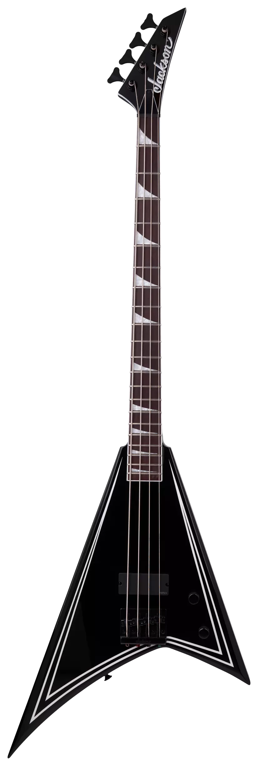 Jackson X Series RRB IV Rhoads Bass Amaranth Black with White Pinstripes