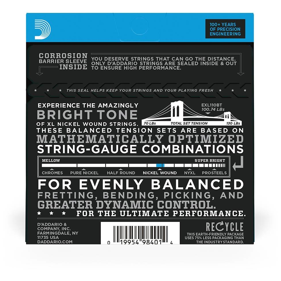 D’Addario - D’Addario EXL110BT - XL Electric Nickel Wound, Balanced Tension 010-046 - 1