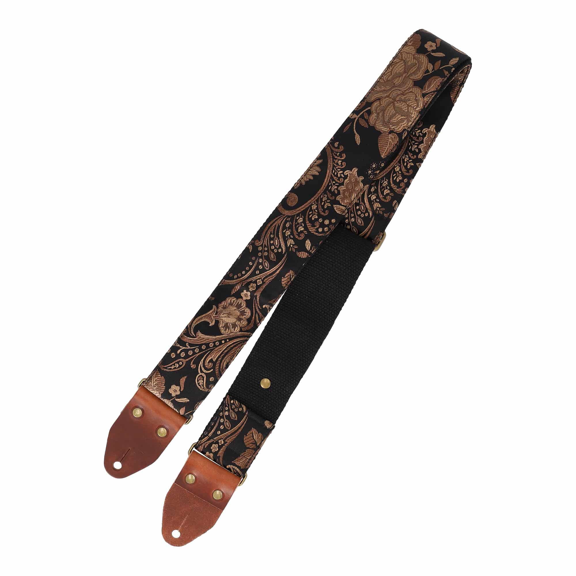 Image of Steyner straps luxury rose black 55 mm rotbraun messing 2