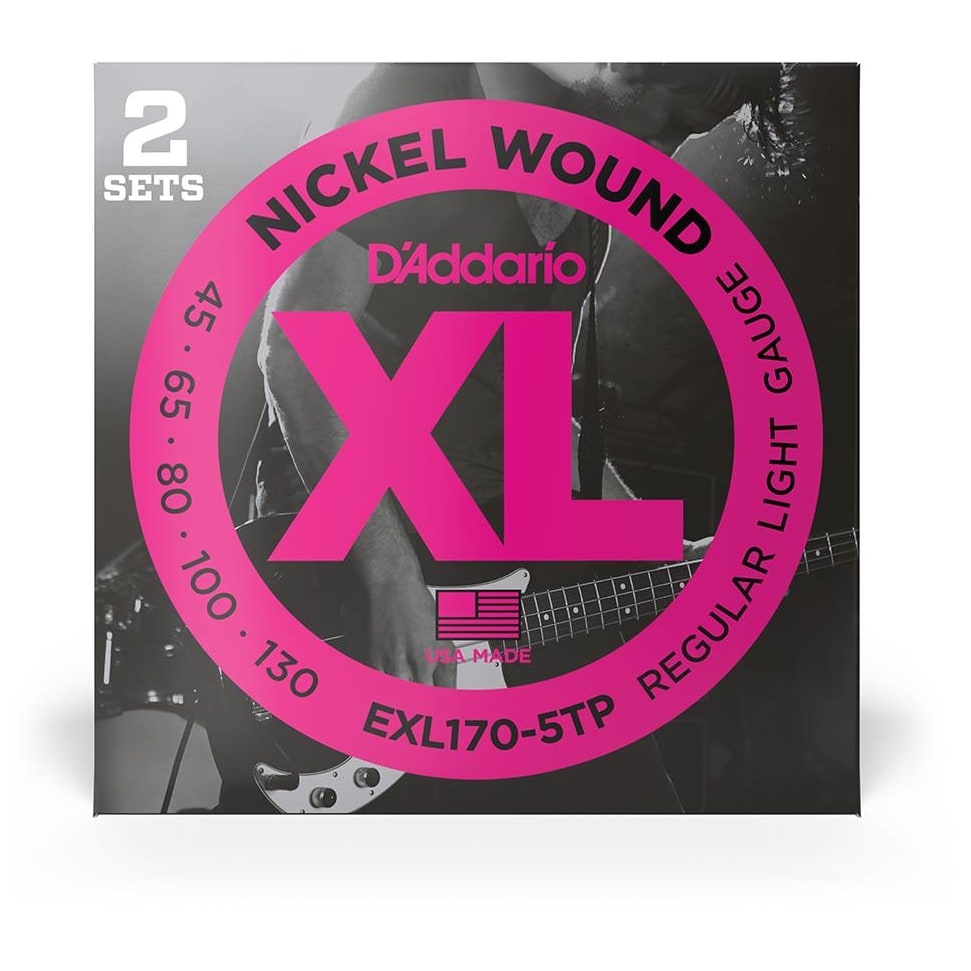 D’Addario - D’Addario EXL170-5TP - XL 5-String Bass Nickel Wound, Long Scale 45-130, 2er Pack