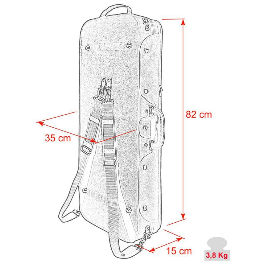  DC-160-BR Violincase 2 Violins 4/4 2
