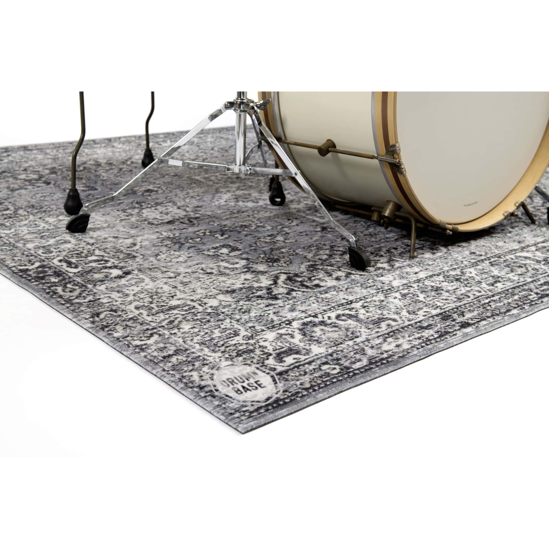 DRUMnBASE 185 x 160 cm Grey Vintage Persian Drum Mat 3