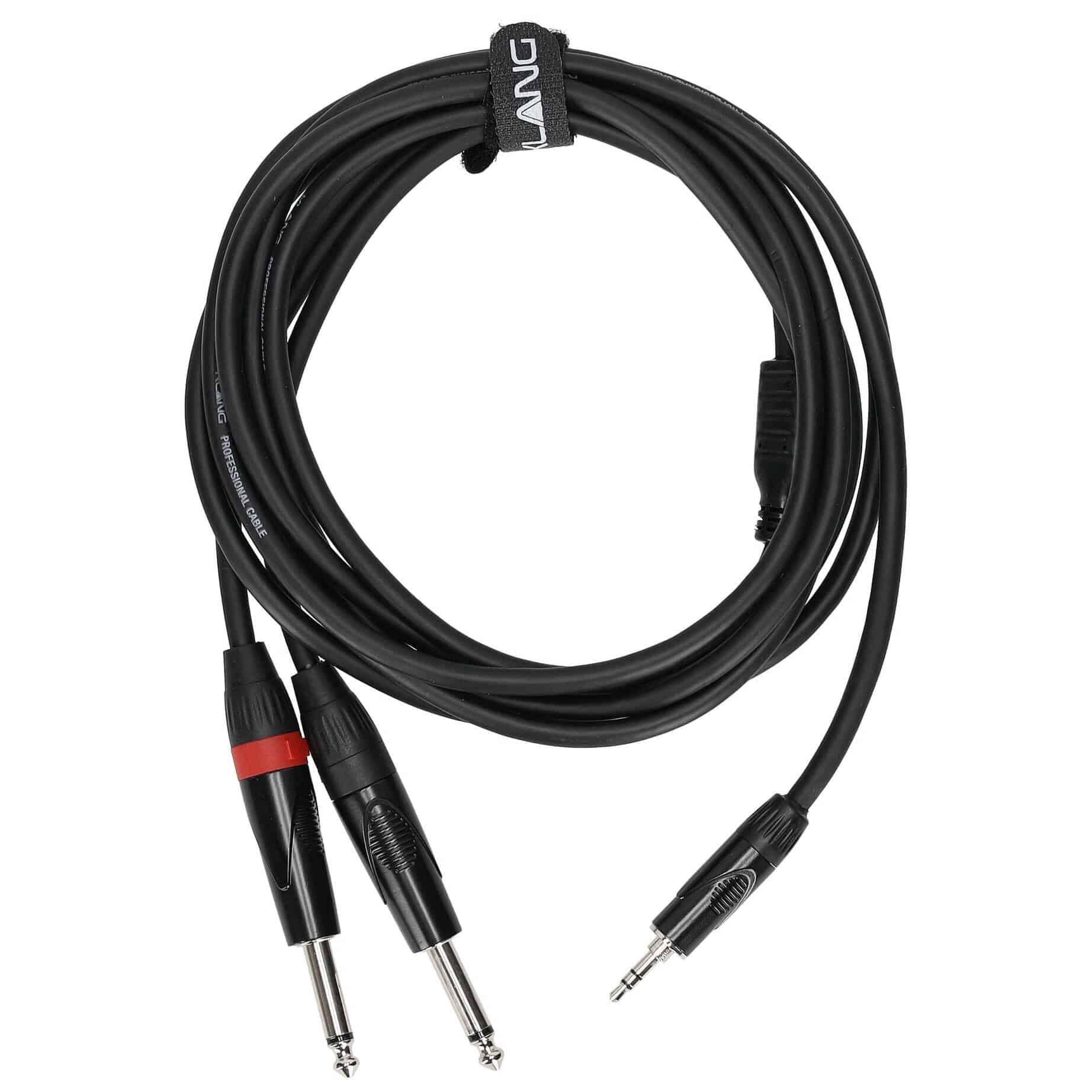 Klang Y-Audiokabel, 3 Meter 3,5 mm Klinke, male, stereo - 2x 6,3 Klinke, male, mono