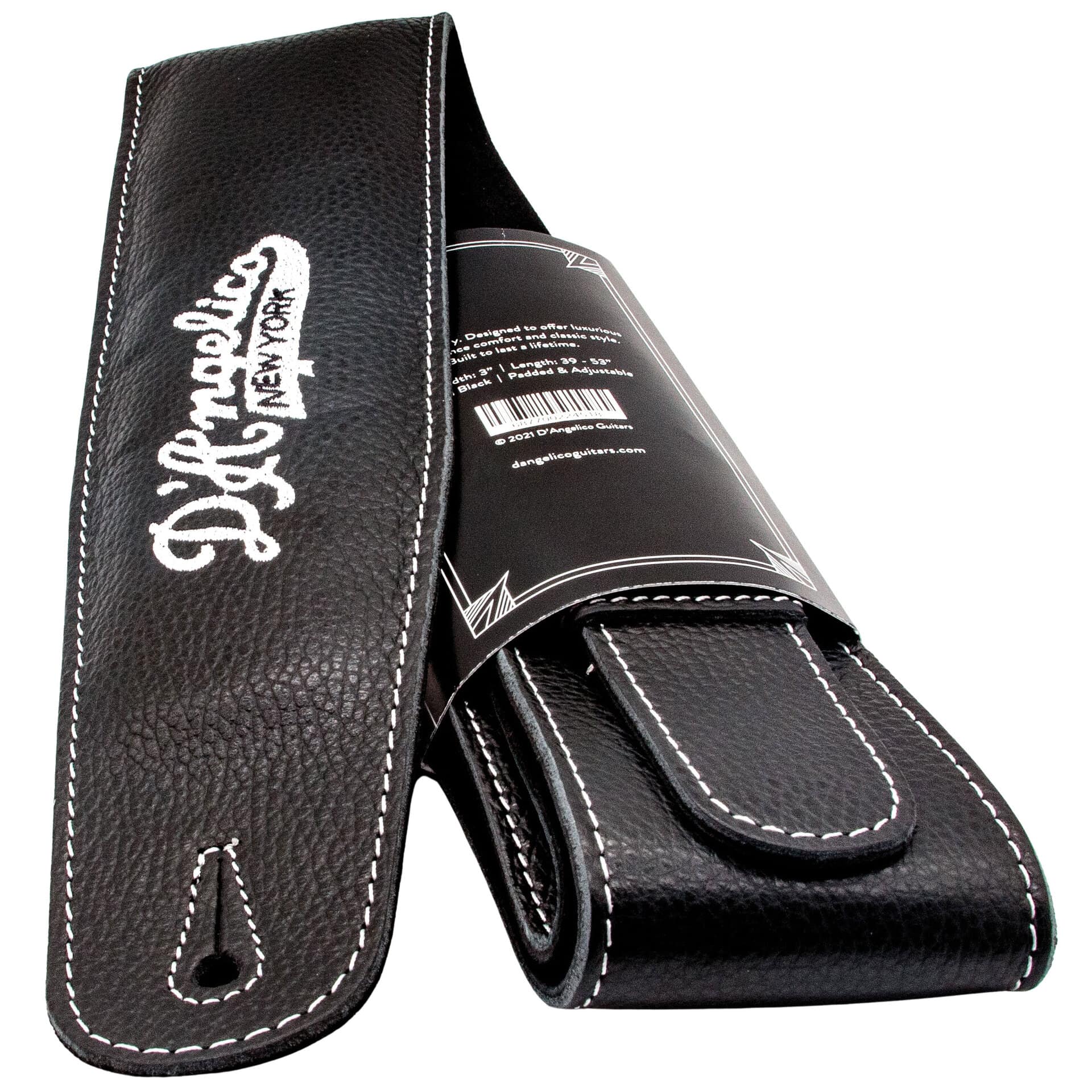 D’Angelico Guitars Premium Leather Strap Black
