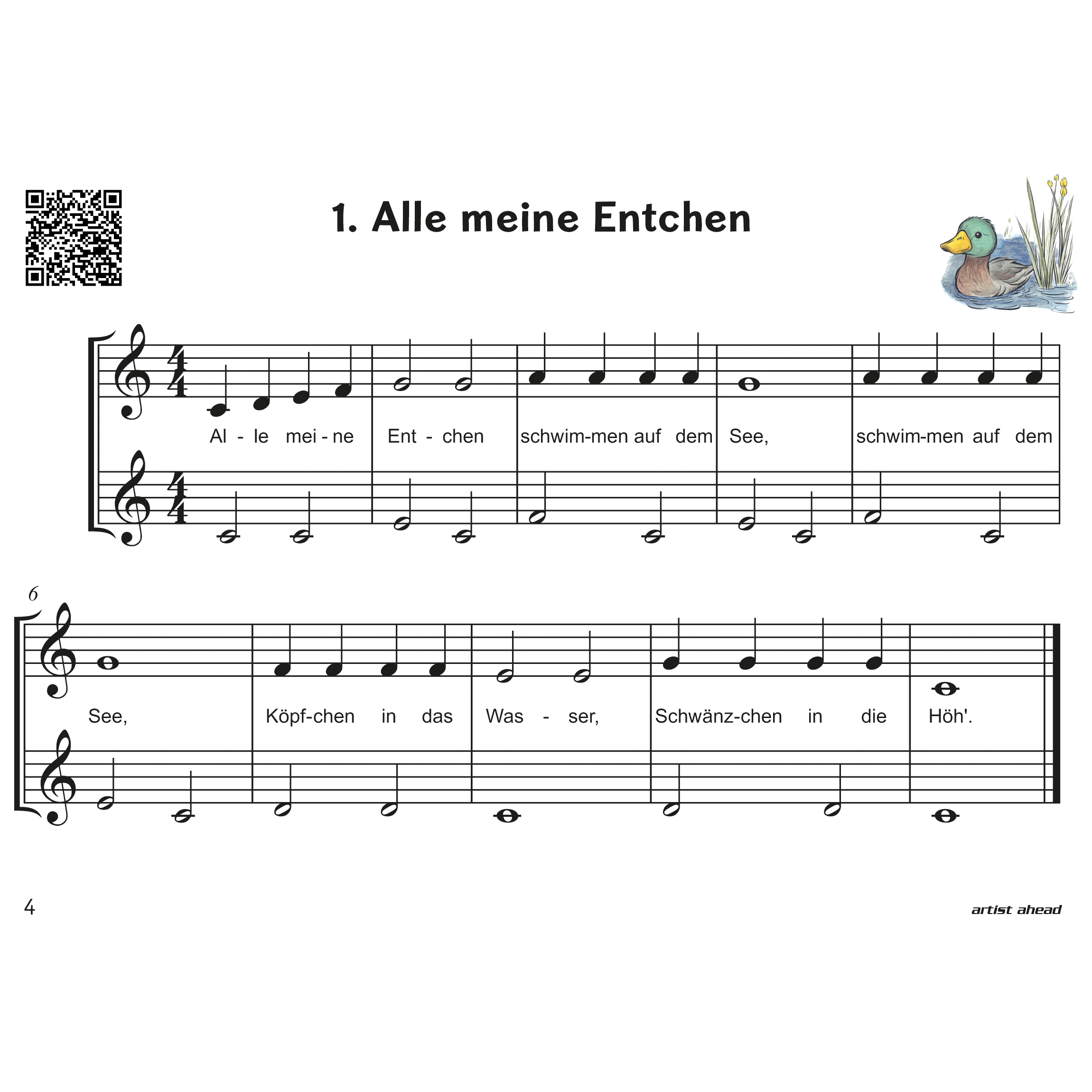 Artist Ahead Mein Kinderliederbüchlein für Blockflöte - Susanne Hossain 4