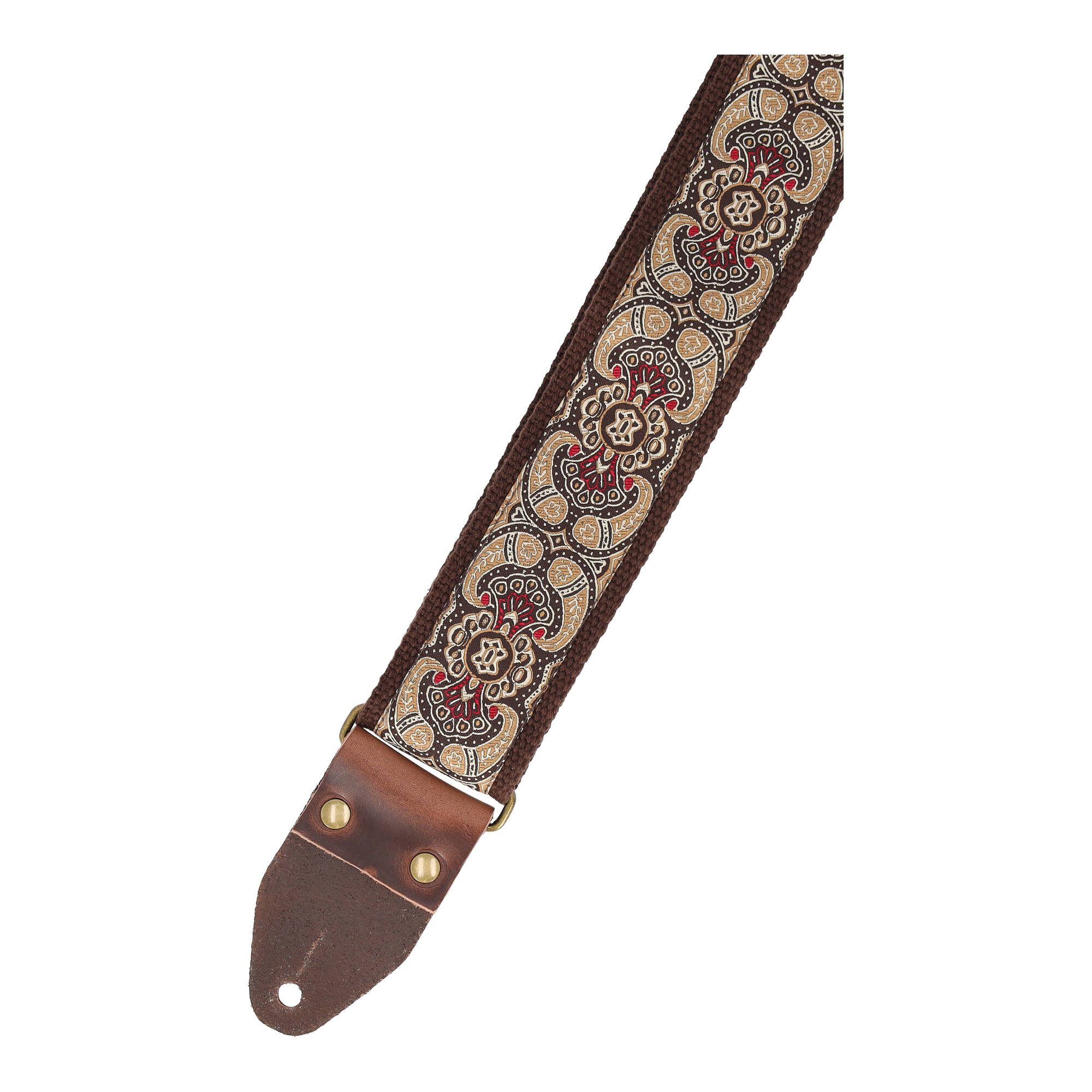 Image of Steyner straps retro gitarrengurt  wüstenlicht braun weinrot 4
