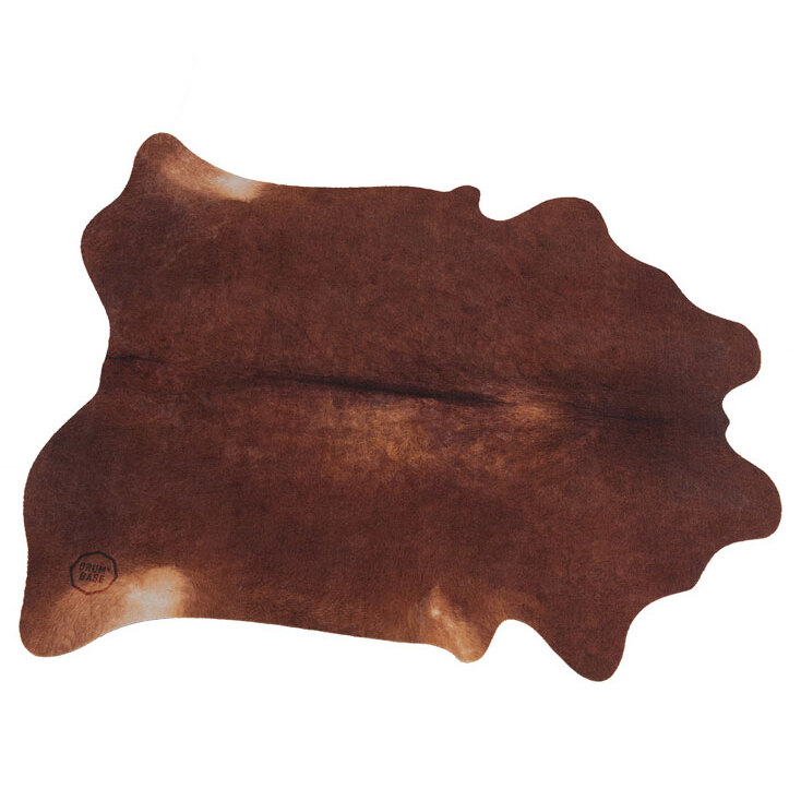 DRUMnBASE 185 x 160 cm Vegan Cow Betsy Red Brown