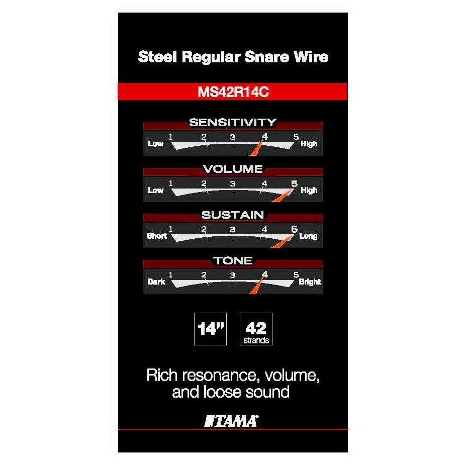 Image of Tama ms42r14c  14 regular  42 spiralen hi carbon steel  snareteppich 10024431 1