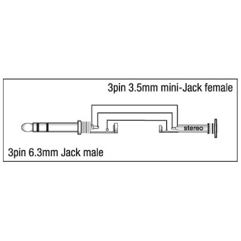DAP - DAP XGA13 Adapter 3,5 mm Klinkenbuchse Stereo auf 6,3 mm Klinkenstecker Stereo - 1