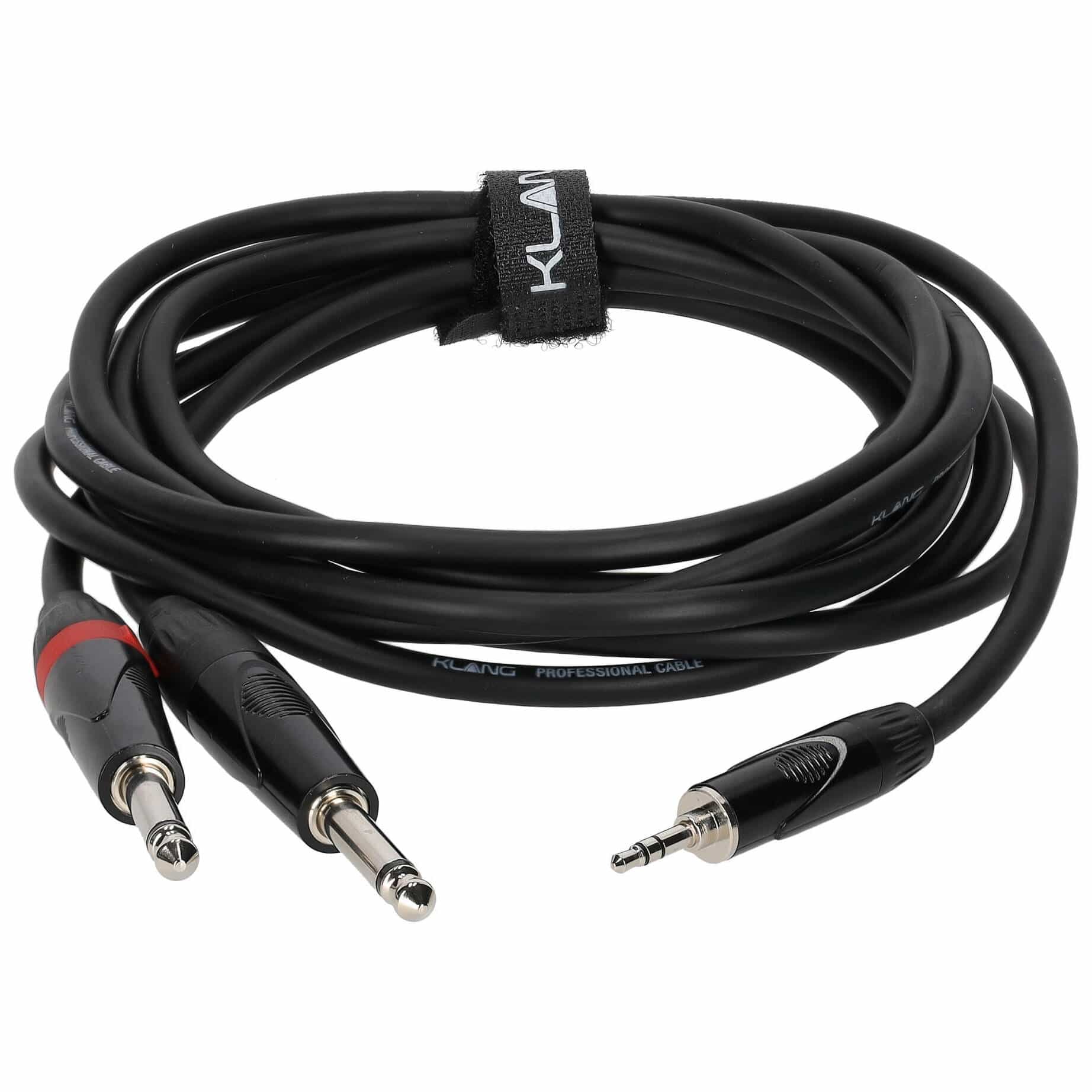 Klang Y-Audiokabel, 3 Meter 3,5 mm Klinke, male, stereo - 2x 6,3 Klinke, male, mono 1