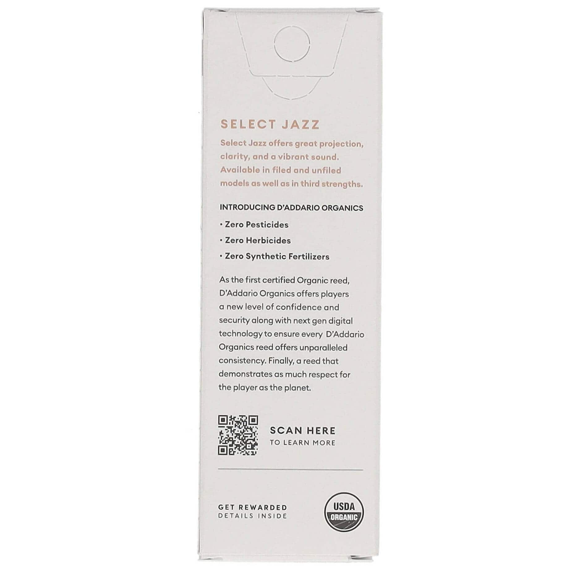 D’Addario Woodwinds Organic Select Jazz Unfiled - Bariton Saxophone 3M - 5er Pack 1