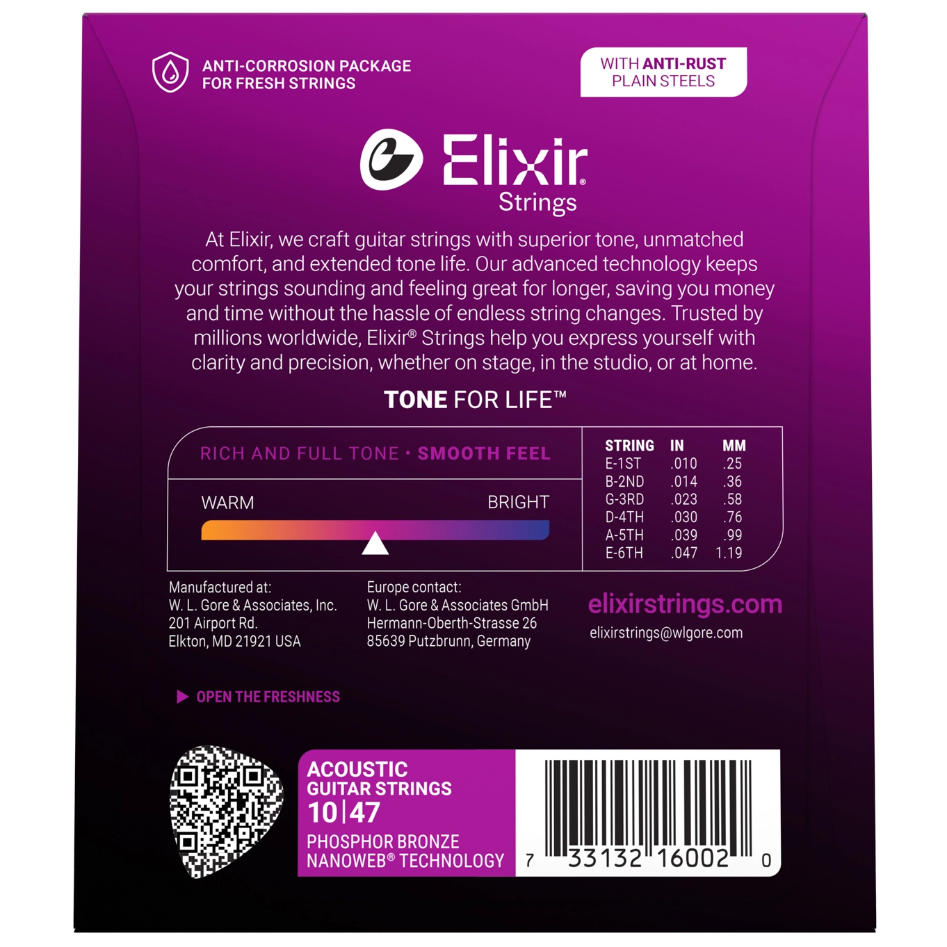 Elixir 16002 Phosphor Nanoweb Extra Light | 010-047 3