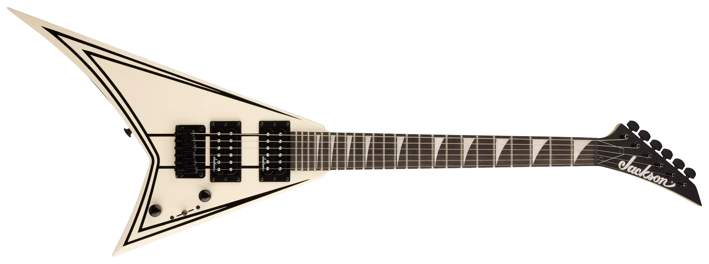 Jackson JS Series RR Minion JS1XM MN Snow White with Black Pin Stripes 3