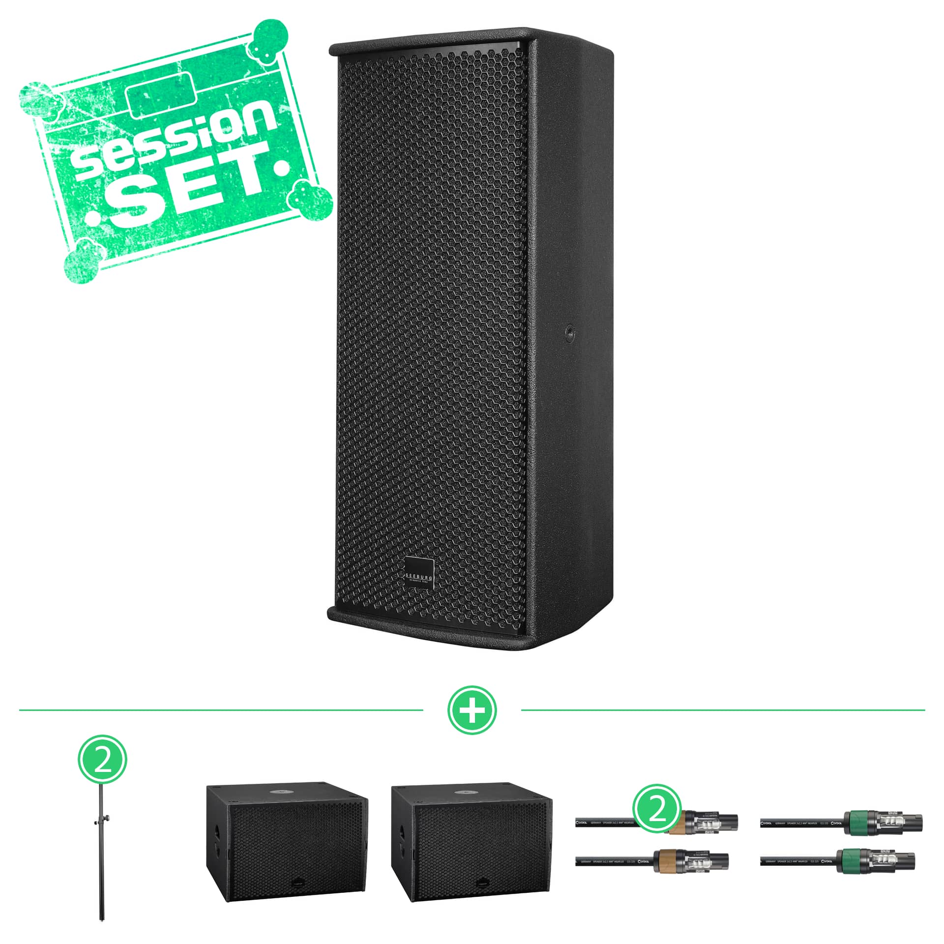 Seeburg Acoustic Line A3/G Sub 1501 dp++ Premium Lautsprecher Set inkl. Kabel & Zubehör