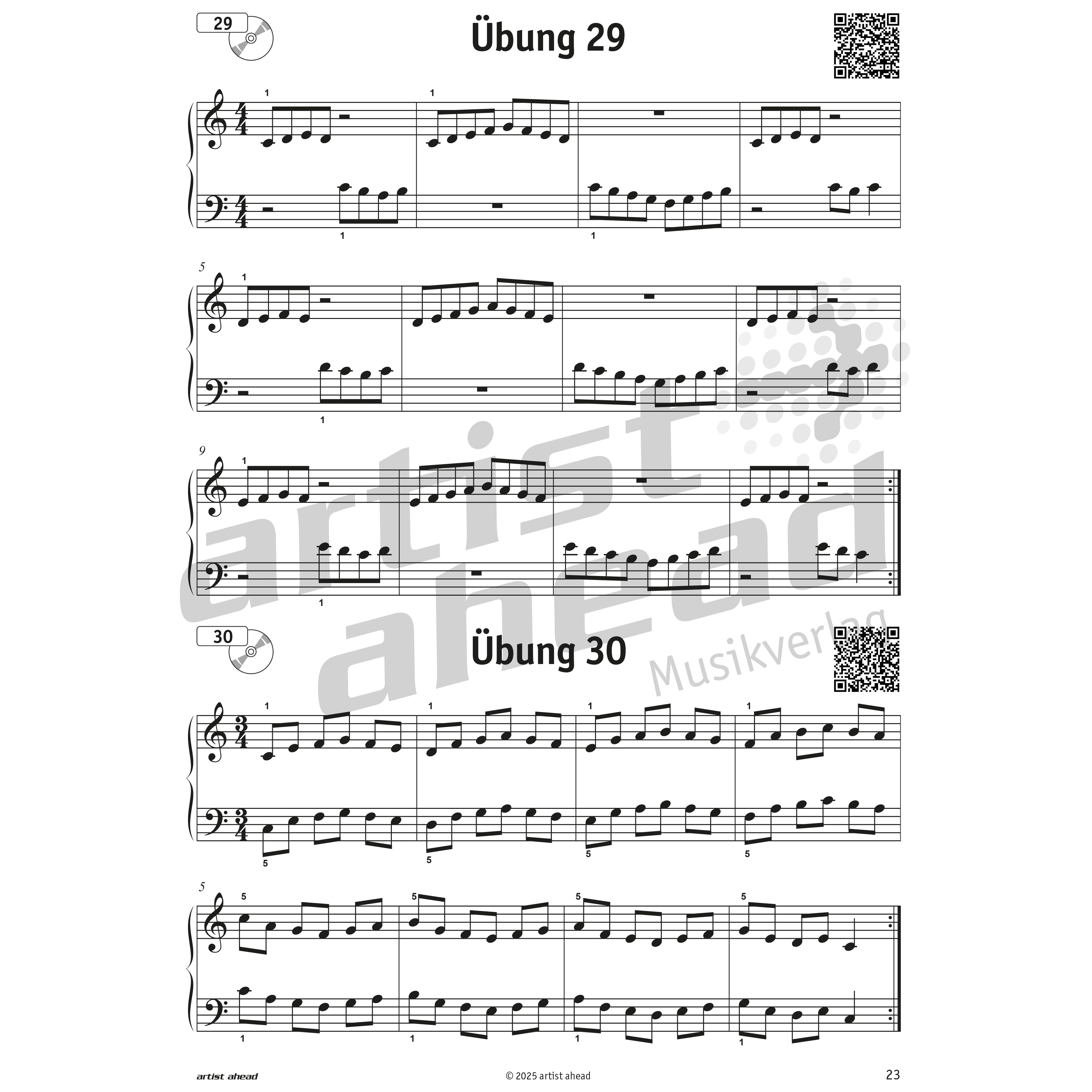 Artist Ahead 66 leichte Fingerübungen in C-Dur für Klavier - Elmar Mihm 8