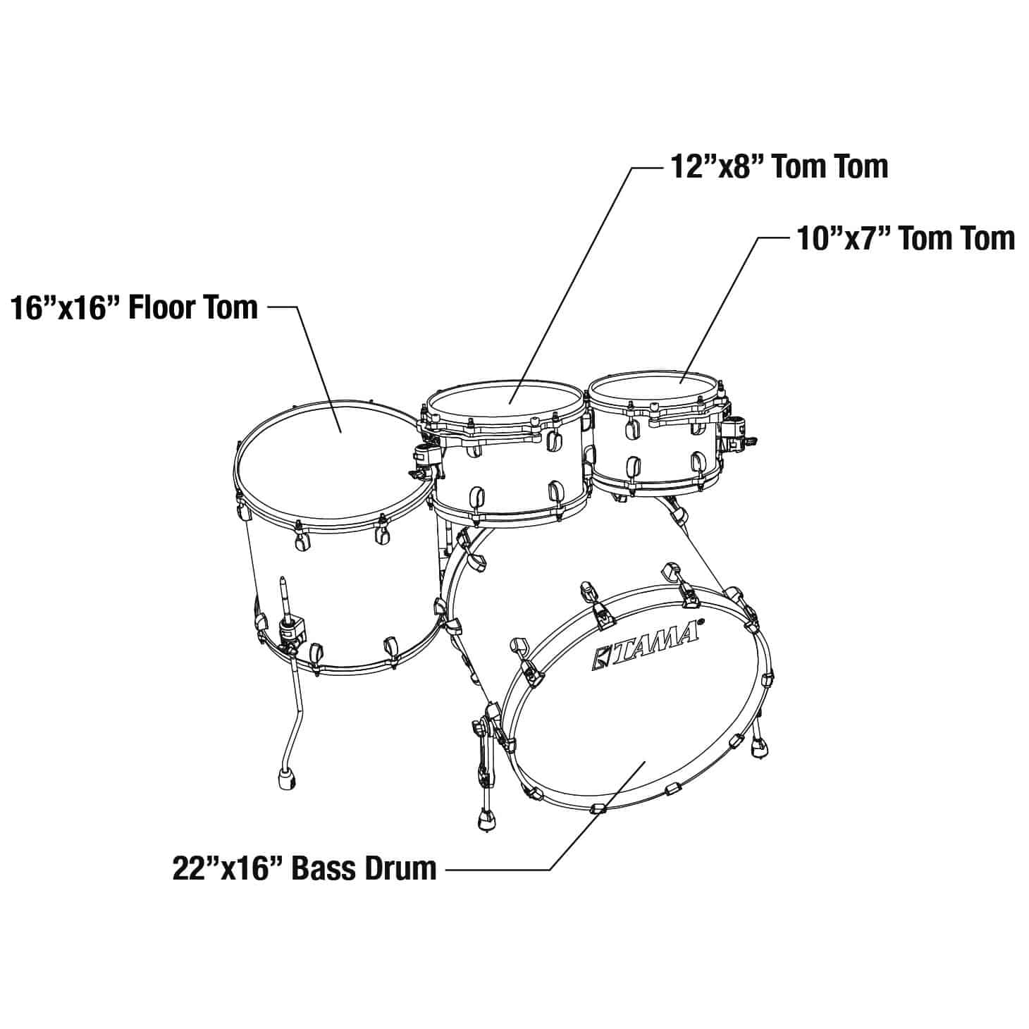 Tama MR42TZS-ROY Starclassic Maple Shell Kit 4 tlg. - Red Oyster/Chrom Hardware 7