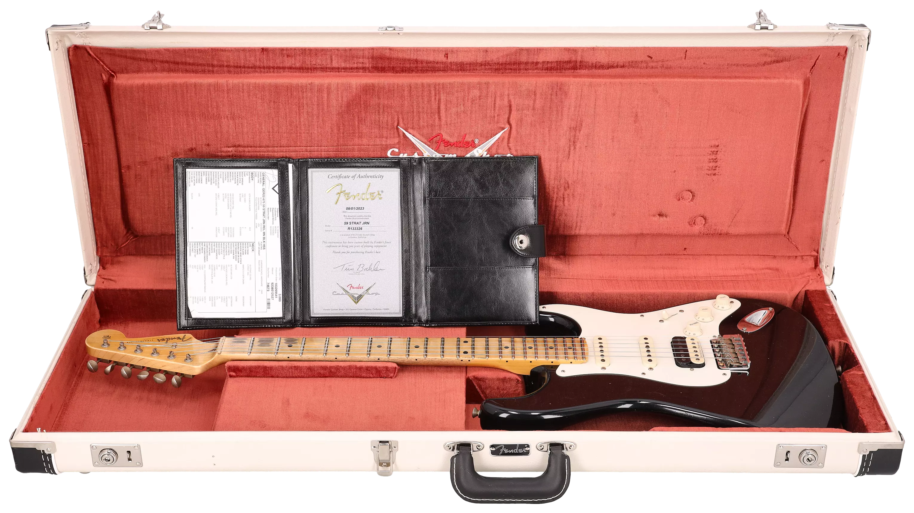 Fender Custom Shop 1959 Stratocaster Dealer Select JRN HSS MN BLK #1 14